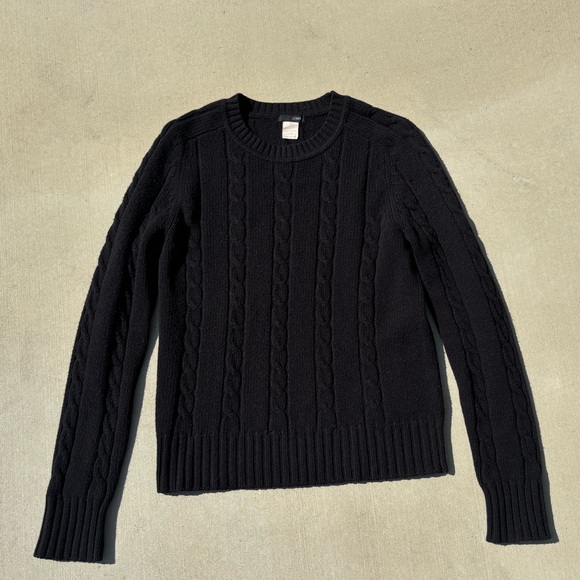 J. Crew Other - J. Crew Men's Black Cable Knit Crewneck Sweater Size M